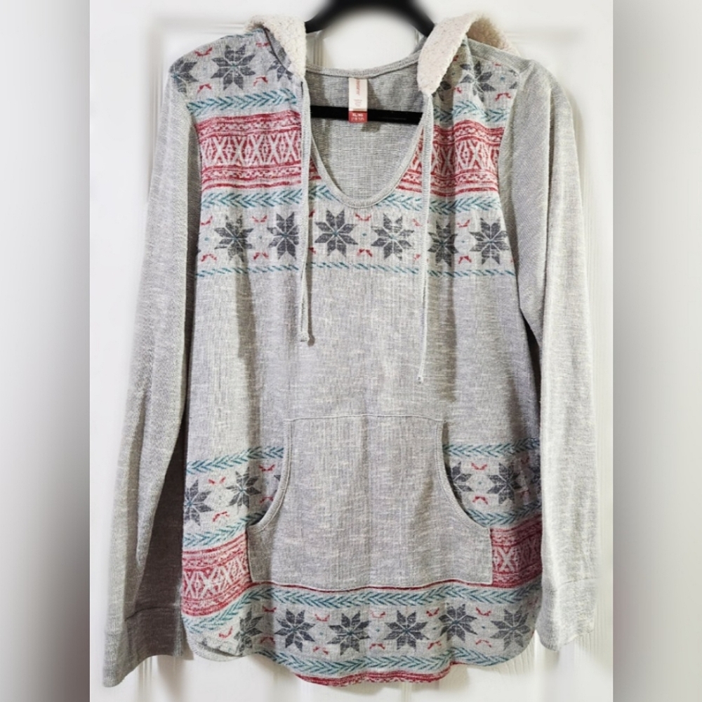 Winter Holiday Sweater V-Neck Crew Blouse Hoodie XL